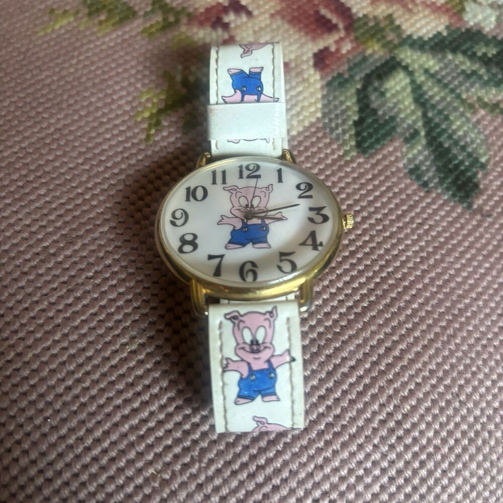 Vtg 90s Parmex Hamton J. Pig Watch Tiny Toon Adventures Novelty Timepiece Flaw** - Picture 7 of 16